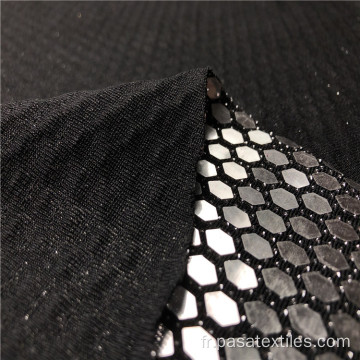 Vente à chaud Personnaliser la paillette fille solide en tissu coréen en tricot Lurex Black Silver avec tissu à paillettes